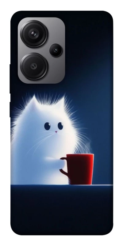 Чехол на Xiaomi Redmi Note 13 Pro+ Чехол кот с кофе фото 1 из 1