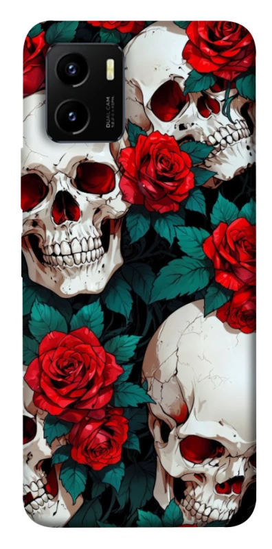 Чохол на Vivo Y15s skull and rose фото 1 з 1