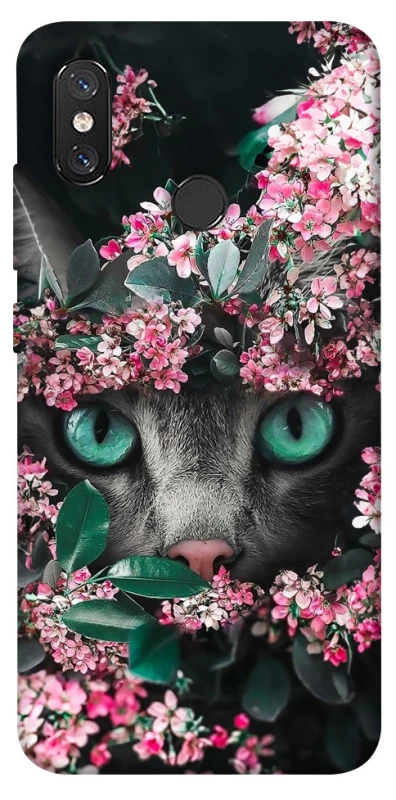 Чохол на Xiaomi Mi 8 Кіт в квітах фото 1 з 1