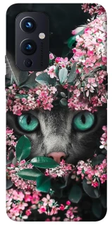 Чехол на OnePlus 9 Кот в цветах фото 1 из 1