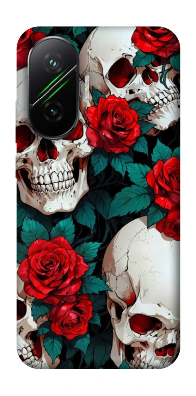 Чохол на Xiaomi Poco F7 skull and rose фото 1 з 1
