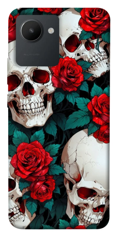 Чехол на Realme C30 skull and rose фото 1 из 1