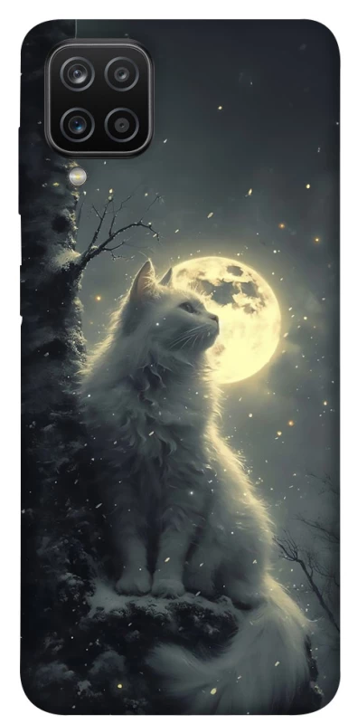 Чохол на Samsung Galaxy A12 Кіт під місяцем фото 1 з 1