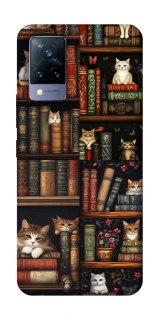 Чохол на Vivo V21 Cats & Books фото 1 з 1