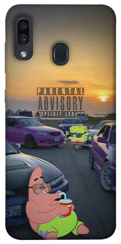 Чехол на Samsung Galaxy A20 / A30 Патрик на гонках фото 1 из 1