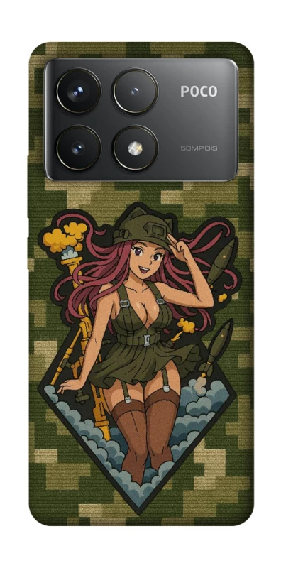 Чохол на Xiaomi Poco F6 Pro Military Waifu фото 1 з 1