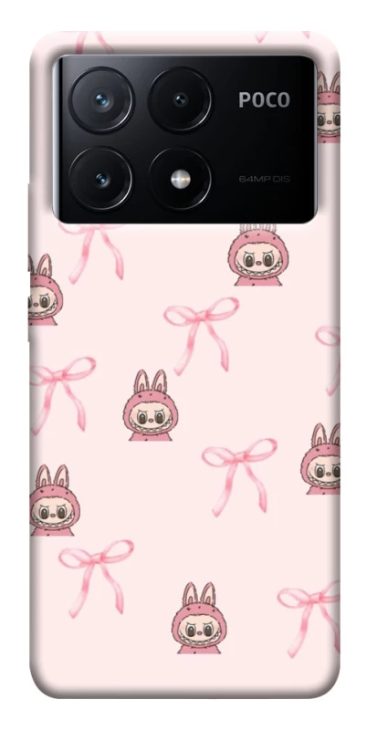Чехол на Xiaomi Poco X6 Pink bows and Labubus фото 1 из 1