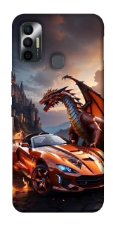 Чохол на TECNO Spark 7 Сar and dragon фото 1 з 1