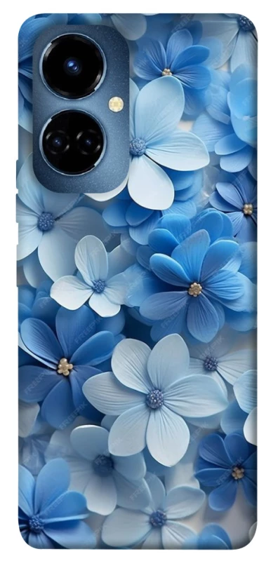 Чохол на TECNO Camon 19 Сині квіти фото 1 з 1