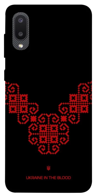 Чехол на Samsung Galaxy A02 Черно-красная вышиванка фото 1 из 1