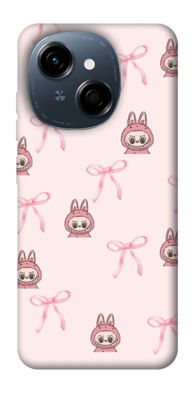 Чехол на TECNO Spark Go 1 Pink bows and Labubus фото 1 из 1