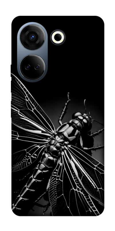 Чохол на TECNO Camon 20 Pro (CK7n) Black dragonfly фото 1 з 1