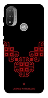 Чохол на Motorola Moto E20 Чорно-червона вишиванка фото 1 з 1