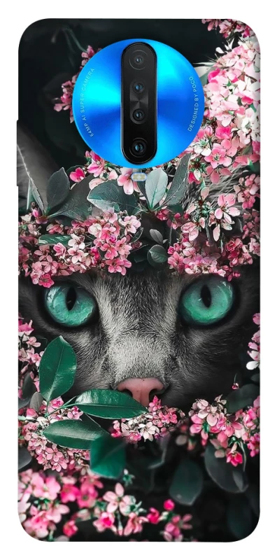Чохол на Xiaomi Redmi K30 Кіт в квітах фото 1 з 1