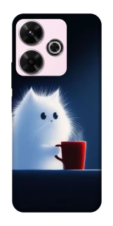 Чехол на Xiaomi Redmi 13 4G Чехол кот с кофе фото 1 из 1