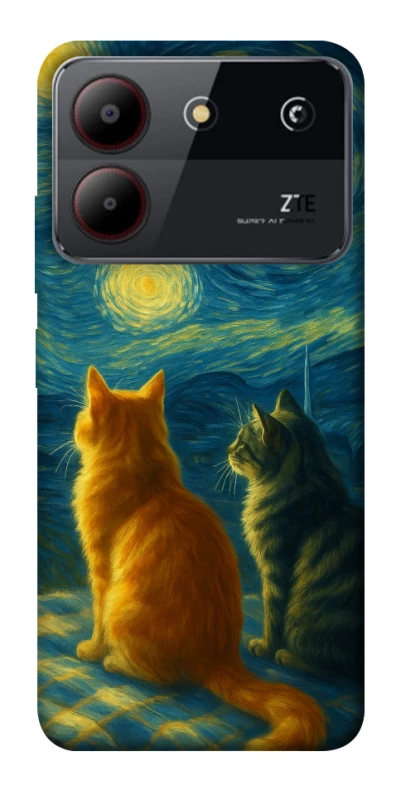 Чохол на ZTE Blade A54 4G Cats under the stars фото 1 з 1