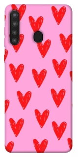 Чехол на Samsung Galaxy A21 Red hearts 2 фото 1 из 1