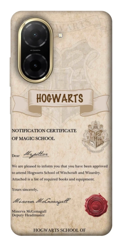 Чехол на Xiaomi Redmi A5 (Europe version) The Hogwarts acceptance letter фото 1 из 1