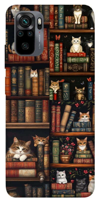 Чохол на Xiaomi Poco M5s Cats & Books фото 1 з 1