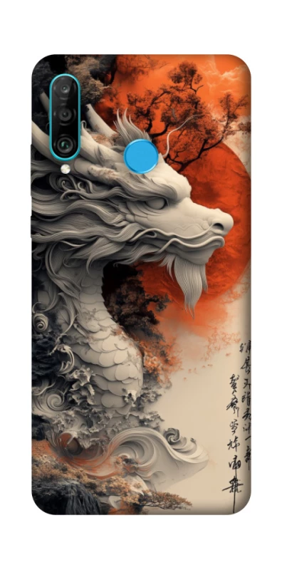 Чехол на Huawei P30 lite white dragon фото 1 из 1