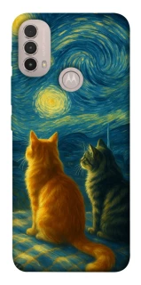 Чехол на Motorola Moto E40 Cats under the stars фото 1 из 1