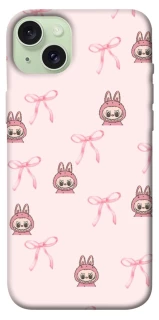 Чехол на Apple iPhone 15 Plus (6.7") Pink bows and Labubus фото 1 из 1