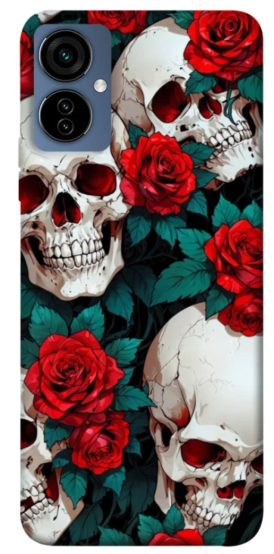 Чохол на TECNO Camon 19 Neo skull and rose фото 1 з 1