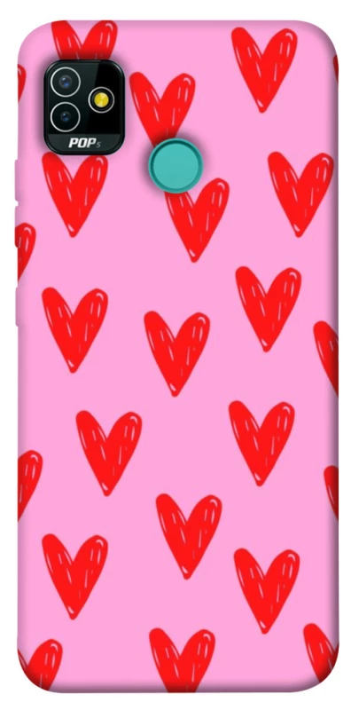 Чехол на TECNO POP 5 Red hearts 2 фото 1 из 1