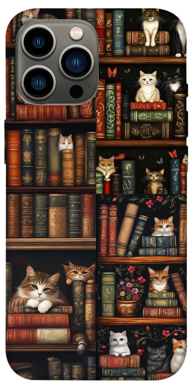 Чехол на Apple iPhone 13 Pro Max (6.7") Cats & Books фото 1 из 1