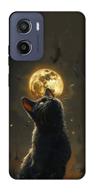Чохол на Motorola Moto G05 Кіт під місяцем v2 фото 1 з 1