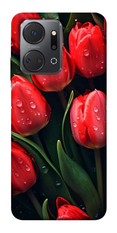 Чохол на Huawei Honor X7a Червоні тюльпани фото 1 з 1