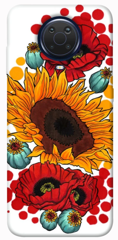 Чохол на Nokia G20 / G10 / 6.3 Соняшники та маки фото 1 з 1