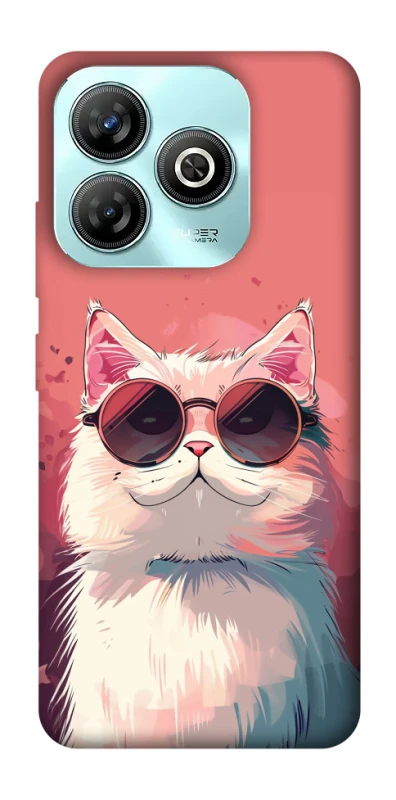 Чехол на ZTE Blade A75 4G Сat with glasses фото 1 из 1