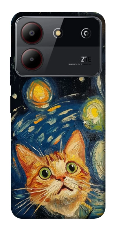 Чохол на ZTE Blade A54 4G paint cat фото 1 з 1