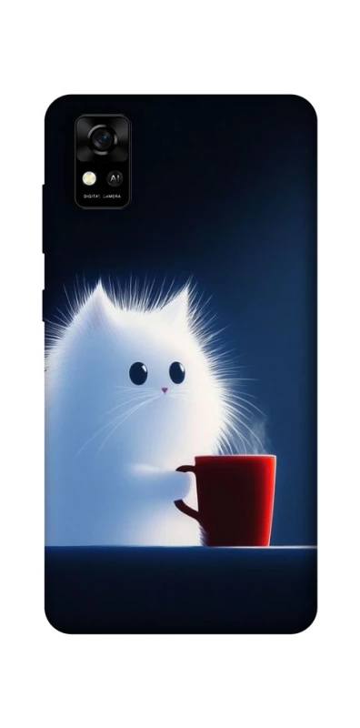 Чехол на ZTE Blade A31 Чехол кот с кофе фото 1 из 1