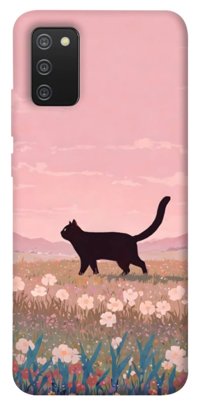 Чохол на Samsung Galaxy A02s cat on a field фото 1 з 1