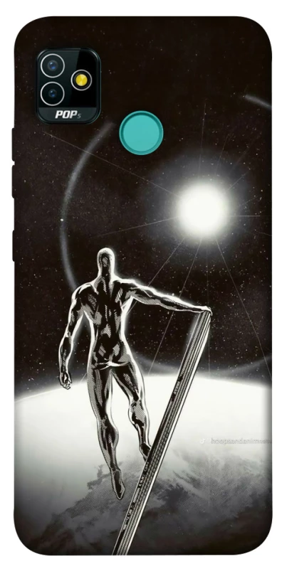 Чехол на TECNO POP 5 Серебряный сёрфер фото 1 из 1