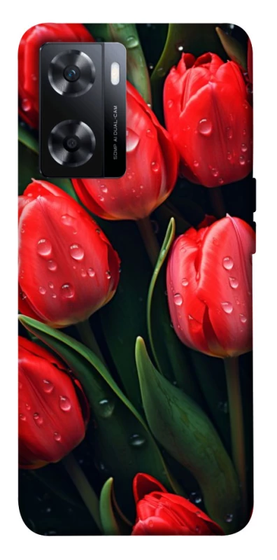 Чохол на OnePlus Nord N20 SE Червоні тюльпани фото 1 з 1