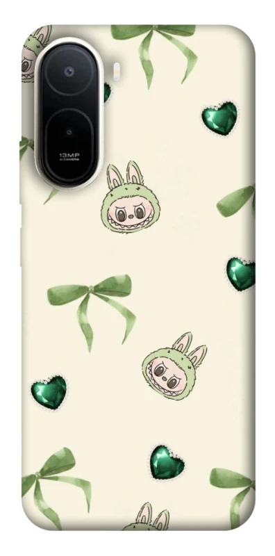 Чохол на Xiaomi Redmi A7 Pro 4G Labubu Green Heart фото 2 з 2