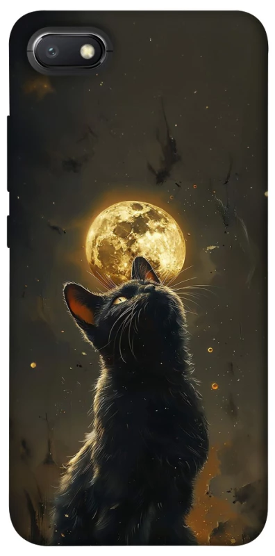 Чохол на Xiaomi Redmi 6A Кіт під місяцем v2 фото 1 з 1