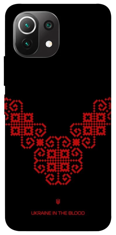 Чохол на Xiaomi Mi 11 Lite Чорно-червона вишиванка фото 1 з 1