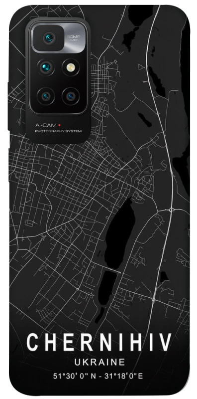 Чохол на Xiaomi Redmi 10 Chernihiv map фото 1 з 1
