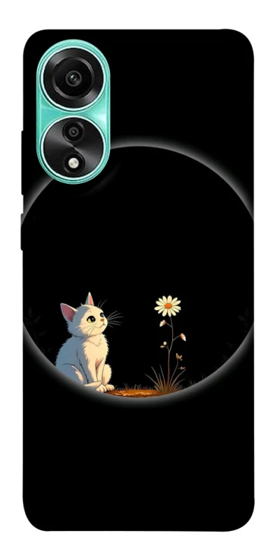 Чехол на Oppo A78 4G Cat and flower фото 1 из 1