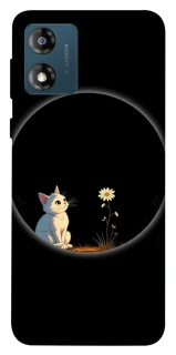 Чехол на Motorola Moto E13 Cat and flower фото 1 из 1