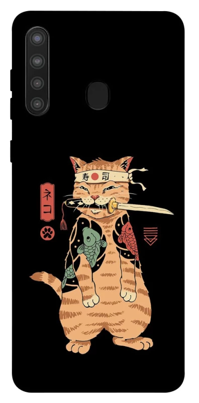 Чохол на Samsung Galaxy A21 Кіт-самурай фото 1 з 1