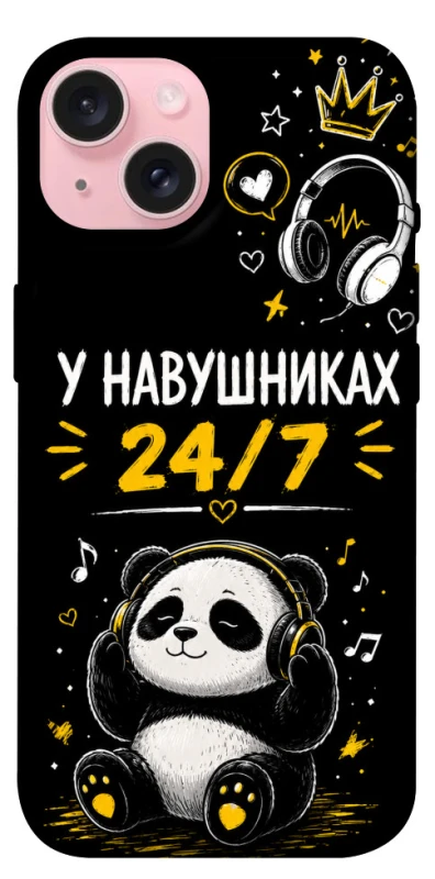 Чехол на Apple iPhone 15 (6.1") У навушниках 24/7 фото 1 из 1