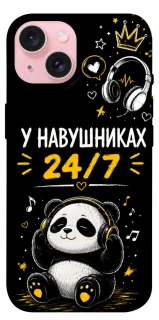 Чехол на Apple iPhone 15 (6.1") У навушниках 24/7 фото 1 из 1