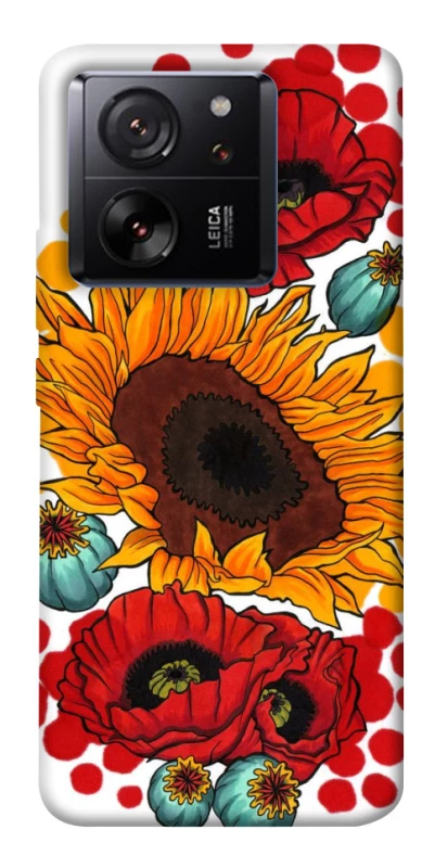 Чохол на Xiaomi 13T Соняшники та маки фото 1 з 1