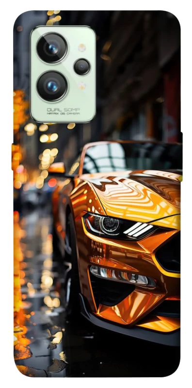 Чехол на Realme GT2 Golden sports car фото 1 из 1