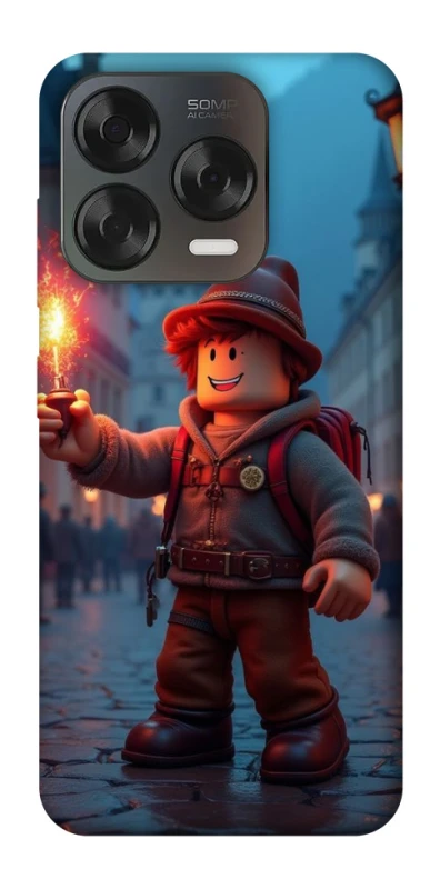 Чохол на ZTE Blade V70 Design Roblox Fire Logo Blue Flames фото 2 з 2